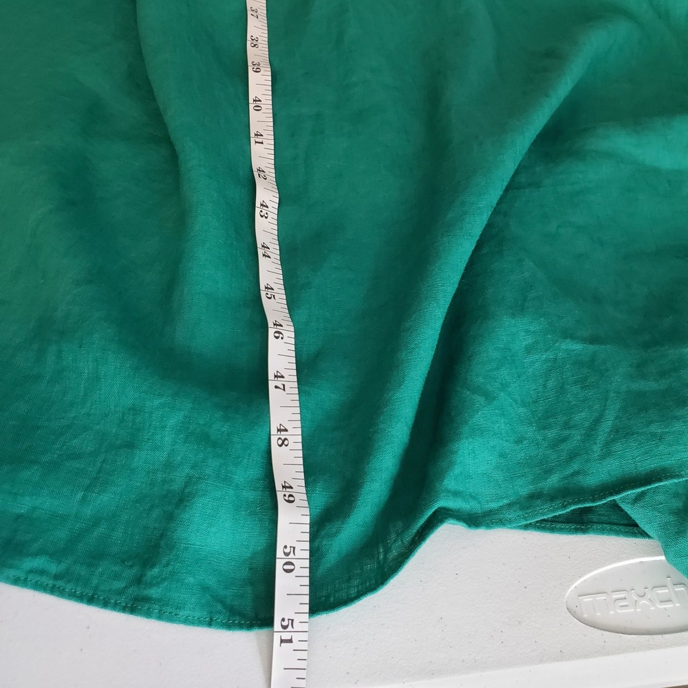 The Drop Women's Green 100% Linen Cutout Ring Detail Midi Dress XL Resort Lagen - Picture 5 of 16